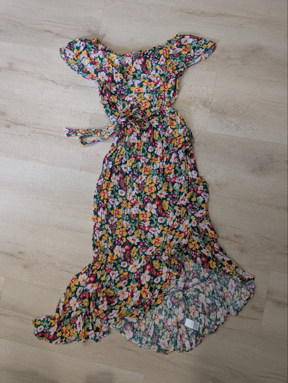 All in Favor Floral Maxi Dress in Green, Yellow & Pink